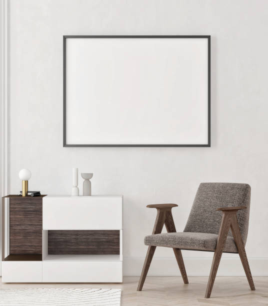 istock Living room interior space with mock up poster. 1437349922