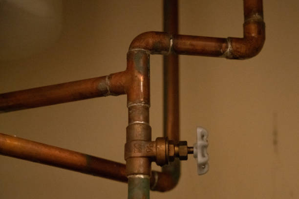 istock Plumbing concept - pipes and valve 1437355901