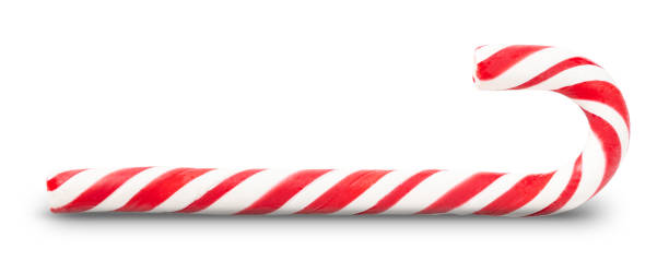 istock Isolated candy cane red on white background close-up background 1437359419