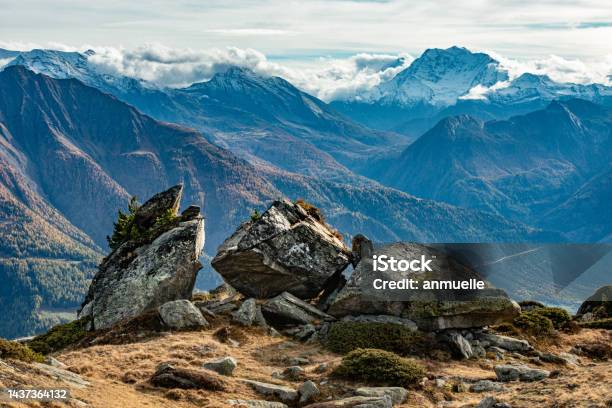 Mountain Landscape Stock Photo - Download Image Now - Aletsch Glacier, Alpine climate, Autumn