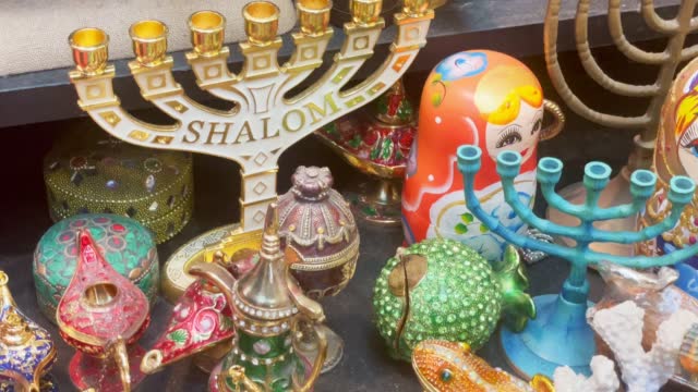 Colorful  Souvenirs background at Tel Aviv flee market