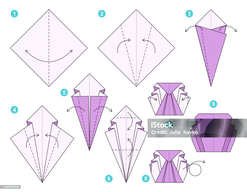Origomy Shells Shell Origami Scheme Tutorial Moving Model Origami For Kids Step By ...