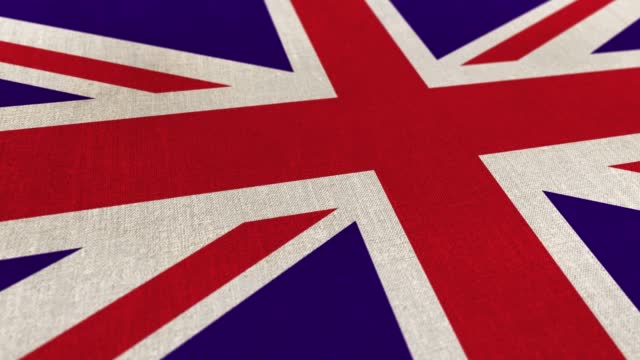 National Flag of United Kingdom Animation Stock Video - United Kingdom Flag Textured 3d Rendered Background - Highly Detailed Fabric Pattern