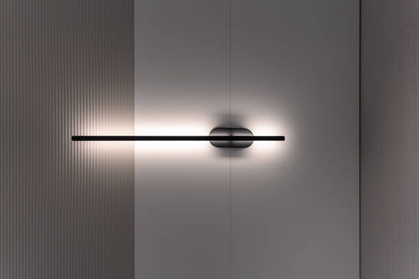 istock Unique strip lamp on the wall 1437402863