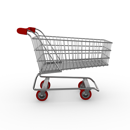 shopping cart isolated on white background with clipping path