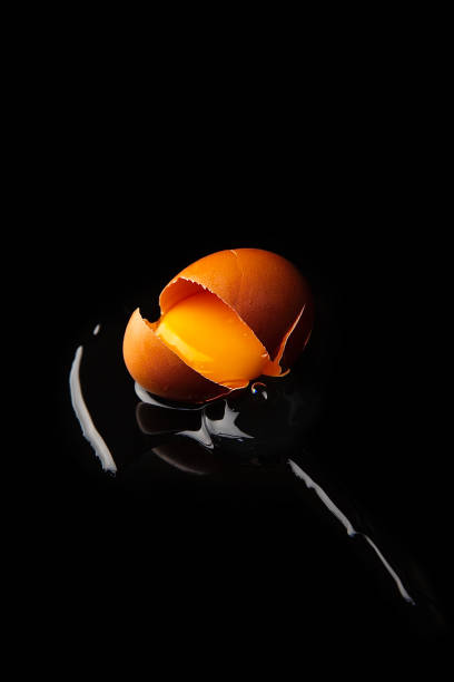 istock An egg falls and cracks, the shell breaks, and the egg runs out - stock photo 1437405586