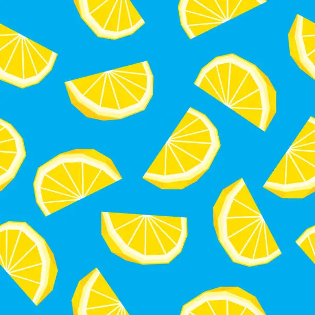 Vector illustration of Lemon Slices Seamless Pattern