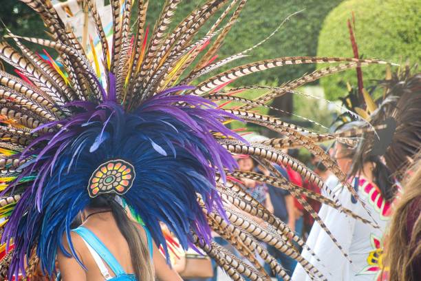 istock Mexican dancer headdress with colorful feathers 1437419674