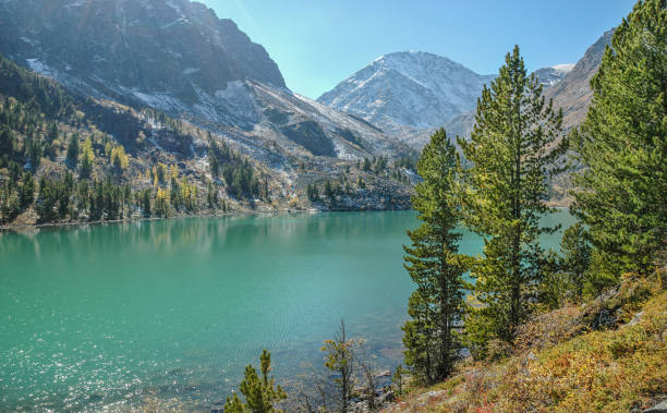 istock Mountain lake, autumn nature, sunny 1437420807
