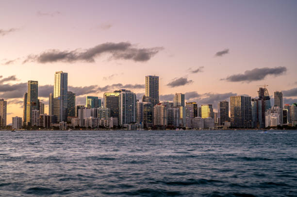 istock Miami, Florida - Cityscape Brickell -  Sunset Golden hour 1437432910