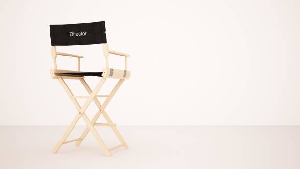 istock 3D render of director chair on empty background 1437433778