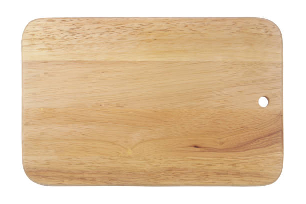 istock Wooden cutting board isolated on white 1437434163