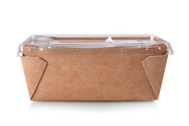 istock Brown paper food box isolated on white background with clipping path 1437435486