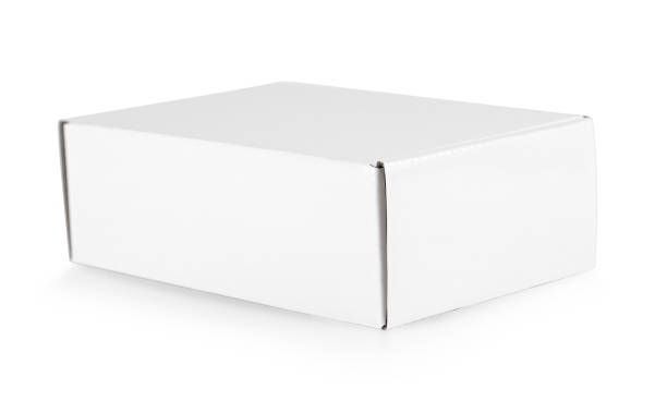 istock close up of  a white box template on white background 1437437621