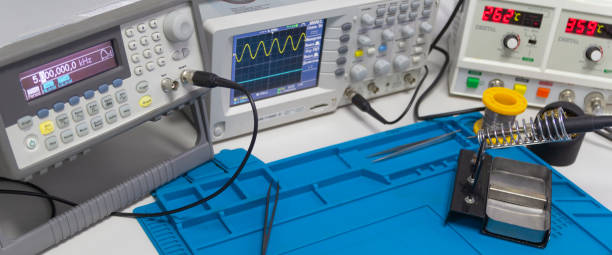 istock Power supplies and electronic measuring devices in the laboratory 1437441174
