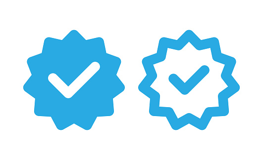 blue verified icon check mark badge