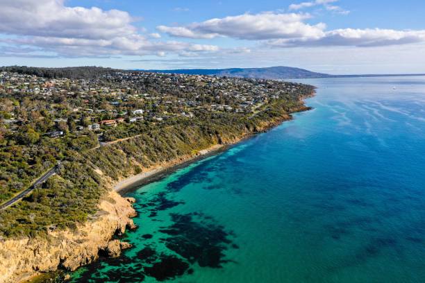 istock Aerial view of Mount Martha with cliffs and turquoise water 1437447268