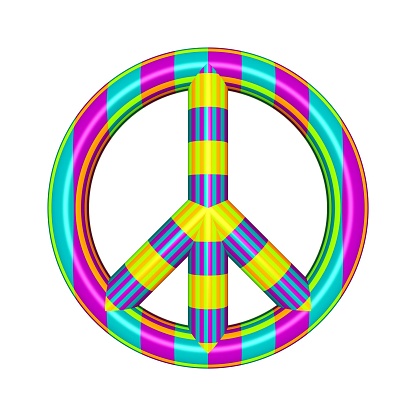 An abstract illustration of peace sign isolated on white background