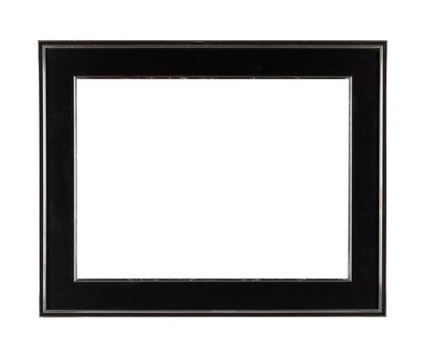 istock Black thick square frame for painting or picture isolated on a white background 1437451711