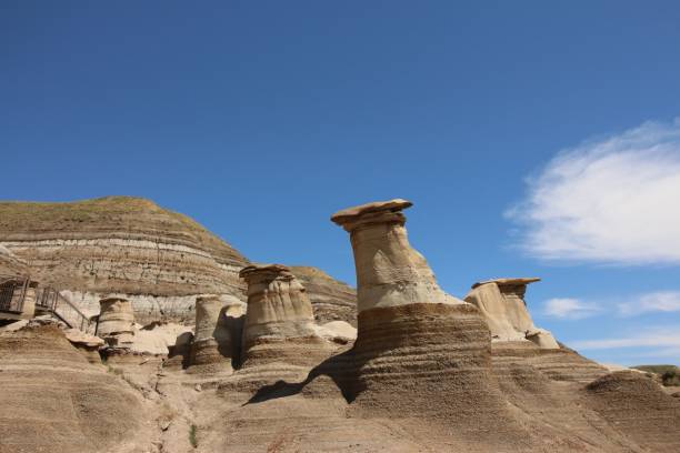 Beautiful view of The Hoodoos, also known as the Badlands, in Lethbridge, Alberta, Canada A beautiful view of The Hoodoos, also known as the Badlands, in Lethbridge, Alberta, Canada lethbridge alberta stock pictures, royalty-free photos & images