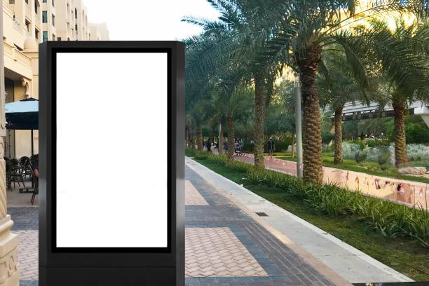 istock Closeup shot of a blank white screen outdoors - perfect for your text 1437457291