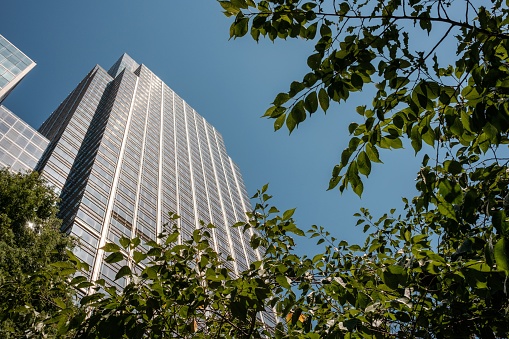Generic office buildings in a large metropolitan city.