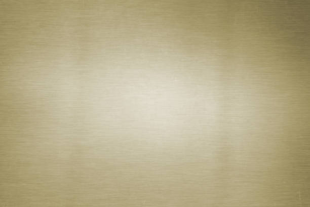 istock Brushed brass plate, golden colored brass plate hand brushed. 1437459651