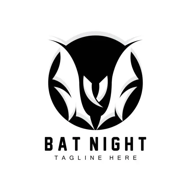 Vector illustration of Bat Logo, Night Flying Animal Icon, Company Vector,Halloween Template