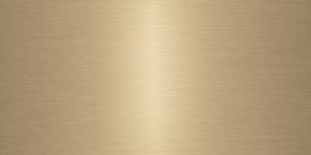piatto in ottone spazzolato, piatto in ottone color oro spazzolato a mano. - texture oro foto e immagini stock