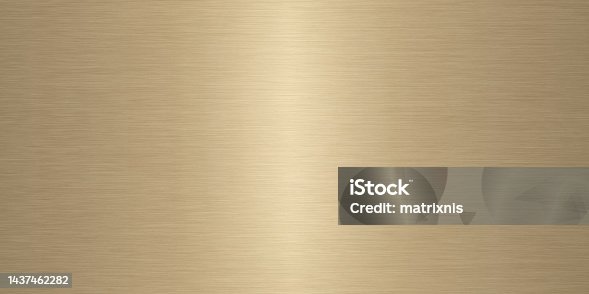 istock Brushed brass plate, golden colored brass plate hand brushed. 1437462282