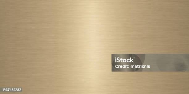 Brushed Brass Plate Golden Colored Brass Plate Hand Brushed Stock Photo - Download Image Now