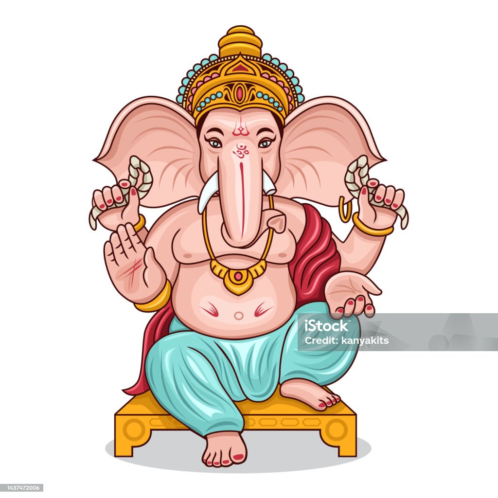 Illustration Of Ganesh Chaturthi The Hindu God Ganesha Stock ...