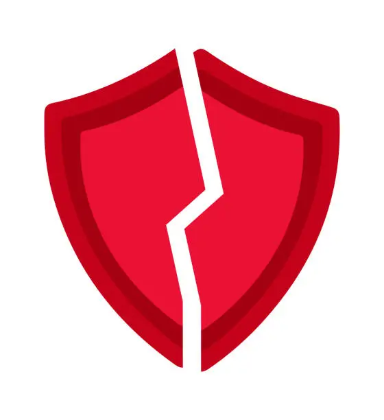 Vector illustration of Hacked protection icon. Vector illustration