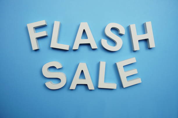 istock Flash Sale alphabet letters on blue background 1437475051