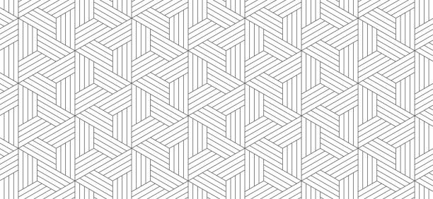 abstract gray white triangle, geometric background, striped polygon pattern, network concept - geometrik stock illustrations