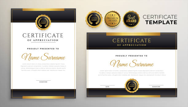 multipurpose business certificate template set of two multipurpose business certificate template set of two vector certificate templates stock illustrations