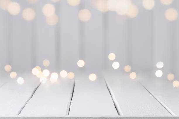 istock White background with bokeh and copy space for product display. Light festive background 1437476266