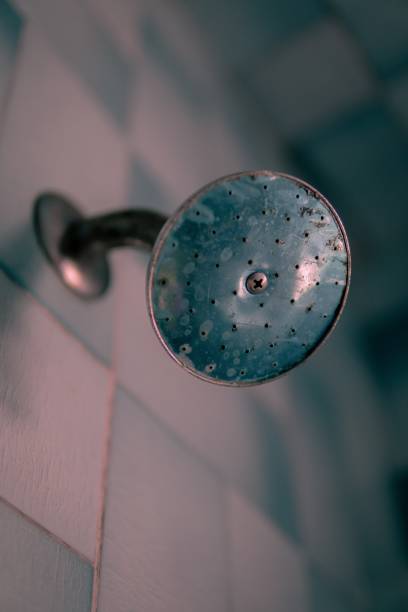 istock Old shower head attached to the wall 1437479356