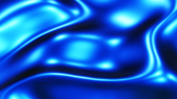 istock Blue waves background, liquid metallic wavy wallpaper design 1437488290