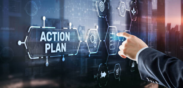 istock Action Plan Business Technology Strategy concept on virtual screen. Time management 1437489245