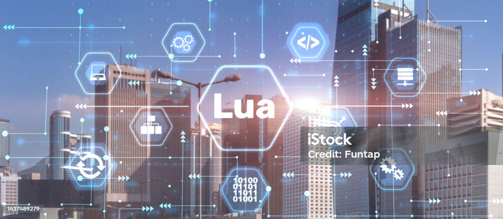 Lua Code Stock Image Lua Programming Language Scripting Programming Language City Background ...