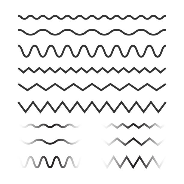 Wavy Pattern Lines Set Vector Design on White Background. Scalable to any size. Vector illustration EPS 10 file. zigzag stock illustrations