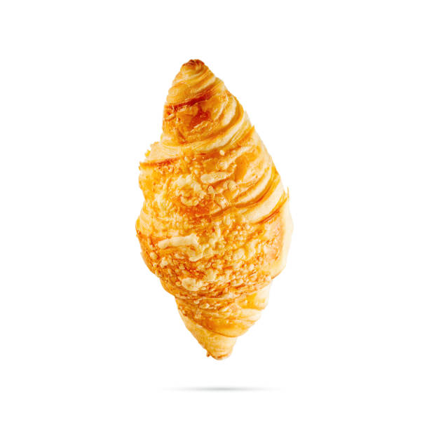 istock Fresh croissants with cheese isolated on white background. 1437499103