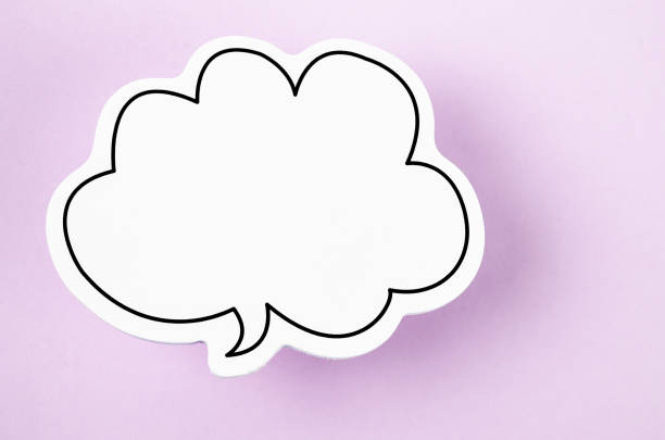 istock The Speech bubble with copy space communication talking speaking concepts on purple background. 1437501385