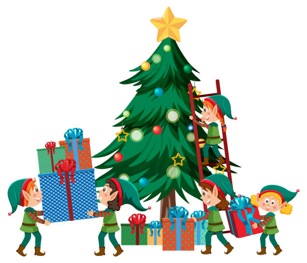 5,100+ Decorating The Christmas Tree Stock Illustrations, Royalty-Free ...