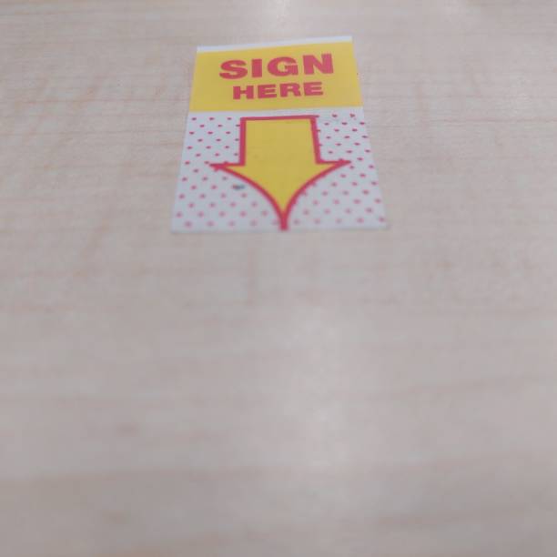 marker for place of signature on document