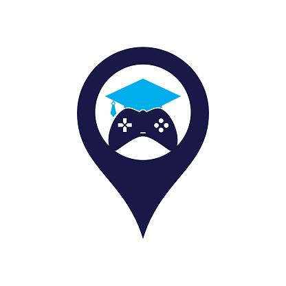 Game Map Log Game Education Map Pin Shape Concept Vector Logo Design Stock ...