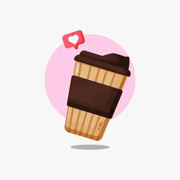 Vector illustration of Brown coffee cup icon design
