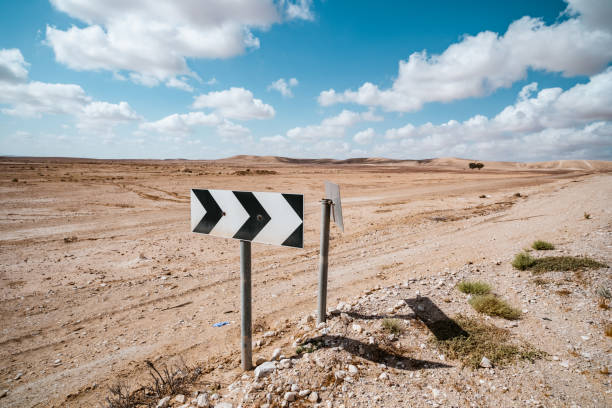 Desert Landscape in Middle East. Surreal view of remote location during the day.