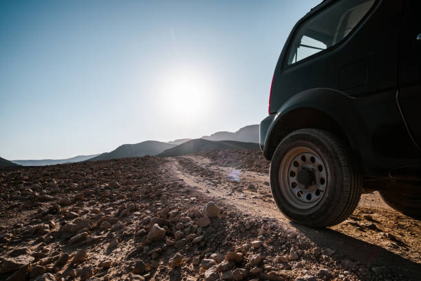 istock Small SUV in Desert Landscape in Middle East 1437513852